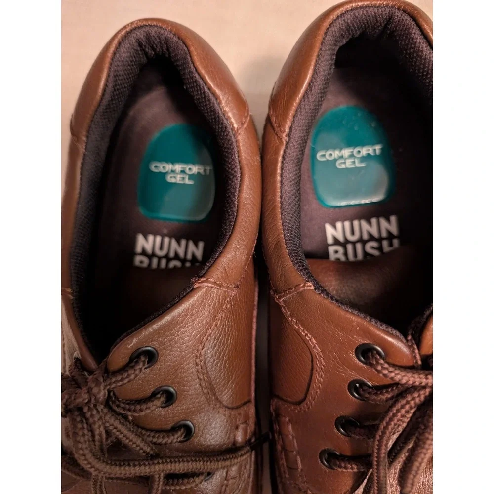 Men's Nunn Bush Brown Lace Up Casual Leather Shoes Size 14W